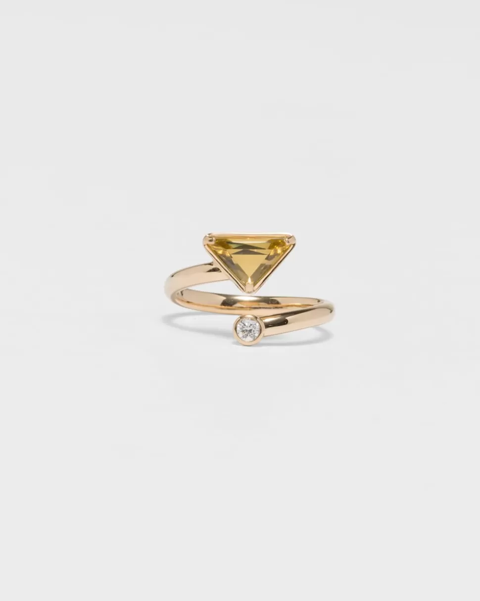 Prada Anillo Eternal Gold: Oro, Diamante Y Cuarzo^Mujer COLECCIÓN DE JOYERÍA ELEGANTE