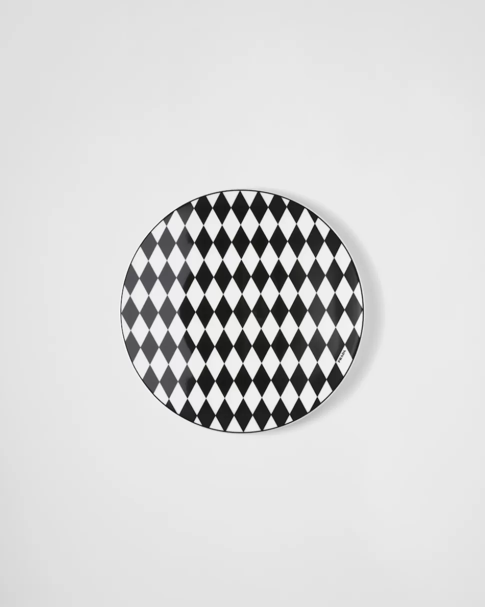 Prada Bajoplato De Porcelana - Checkerboard^ PLATOS Y BOLES