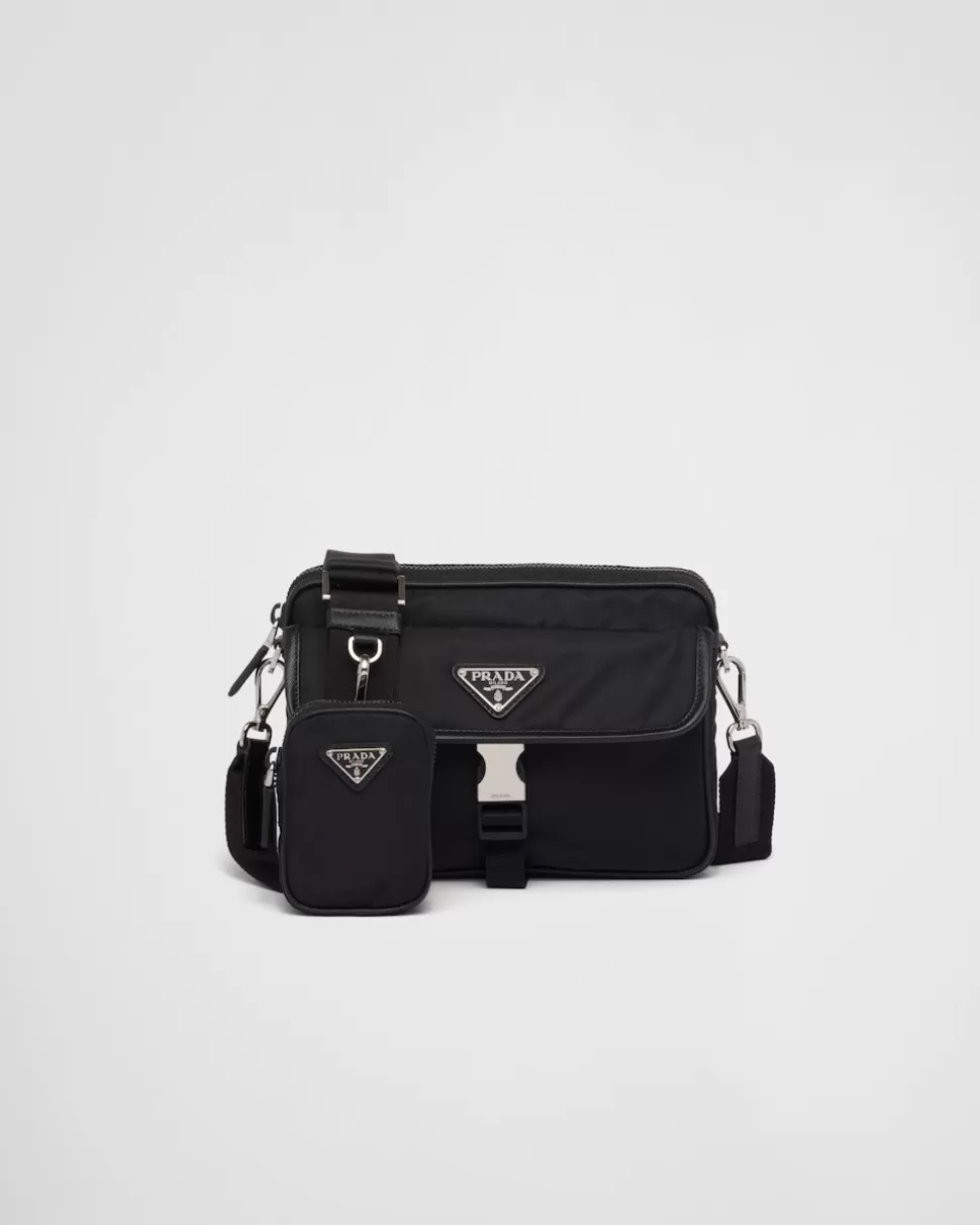 Prada Bandolera De Re-nylon Y Piel Saffiano^Hombre COLECCIÓN MASCULINA | BOLSOS MENSAJEROS