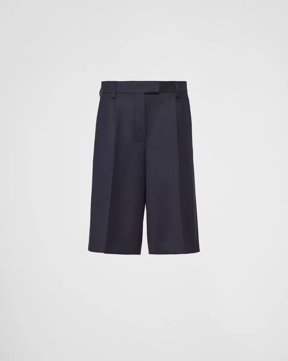 Prada Bermudas De Gabardina^Mujer PANTALONES LARGOS Y CORTOS