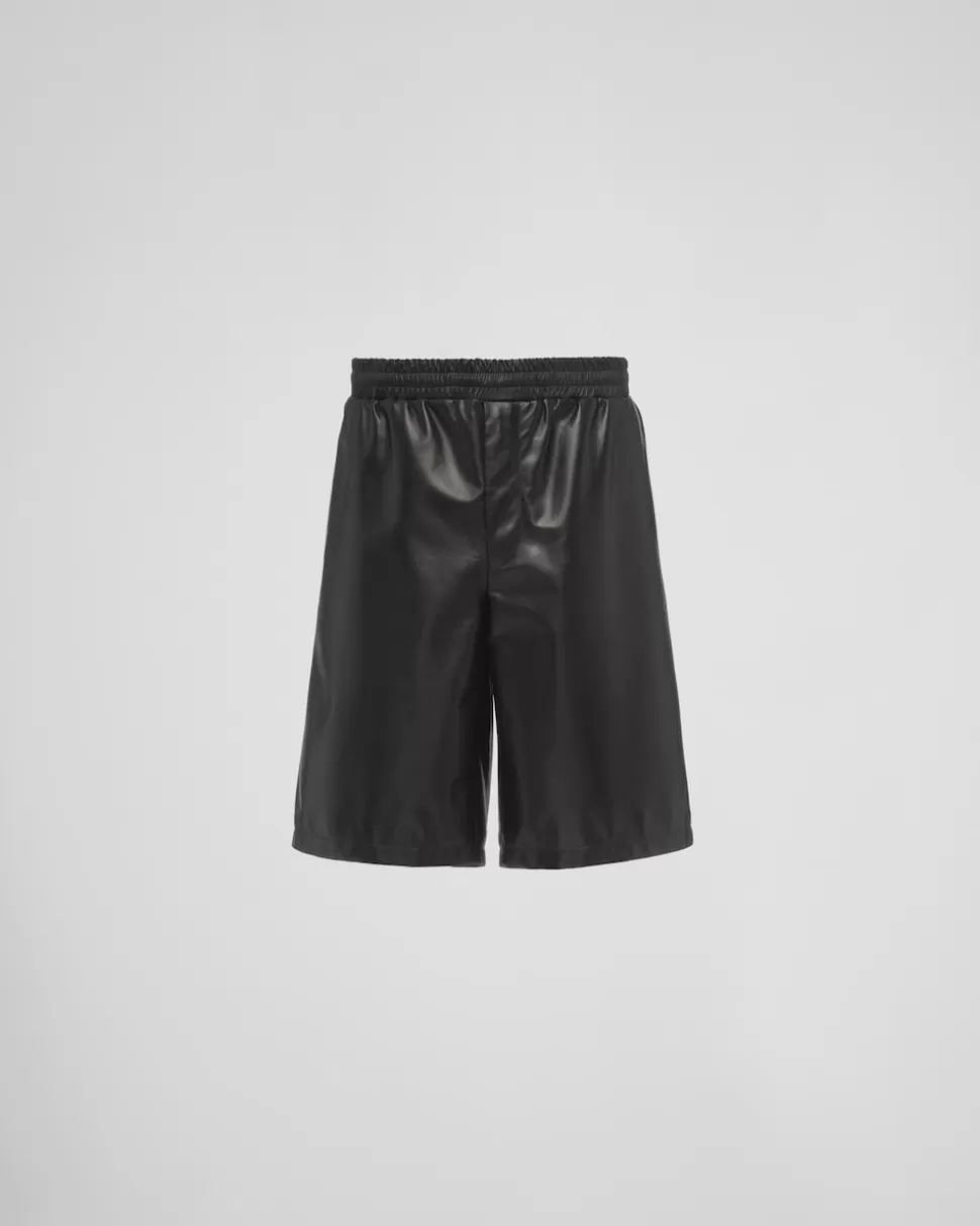 Prada Bermudas De Napa^Hombre ROPA DE PIEL