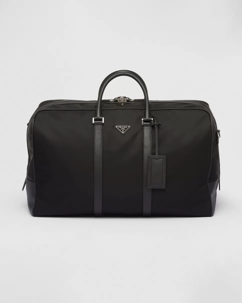 Prada Bolsa De Lona En Piel Saffiano Y Re-nylon^Mujer/Hombre BOLSOS DE VIAJE | BOLSOS DE VIAJE