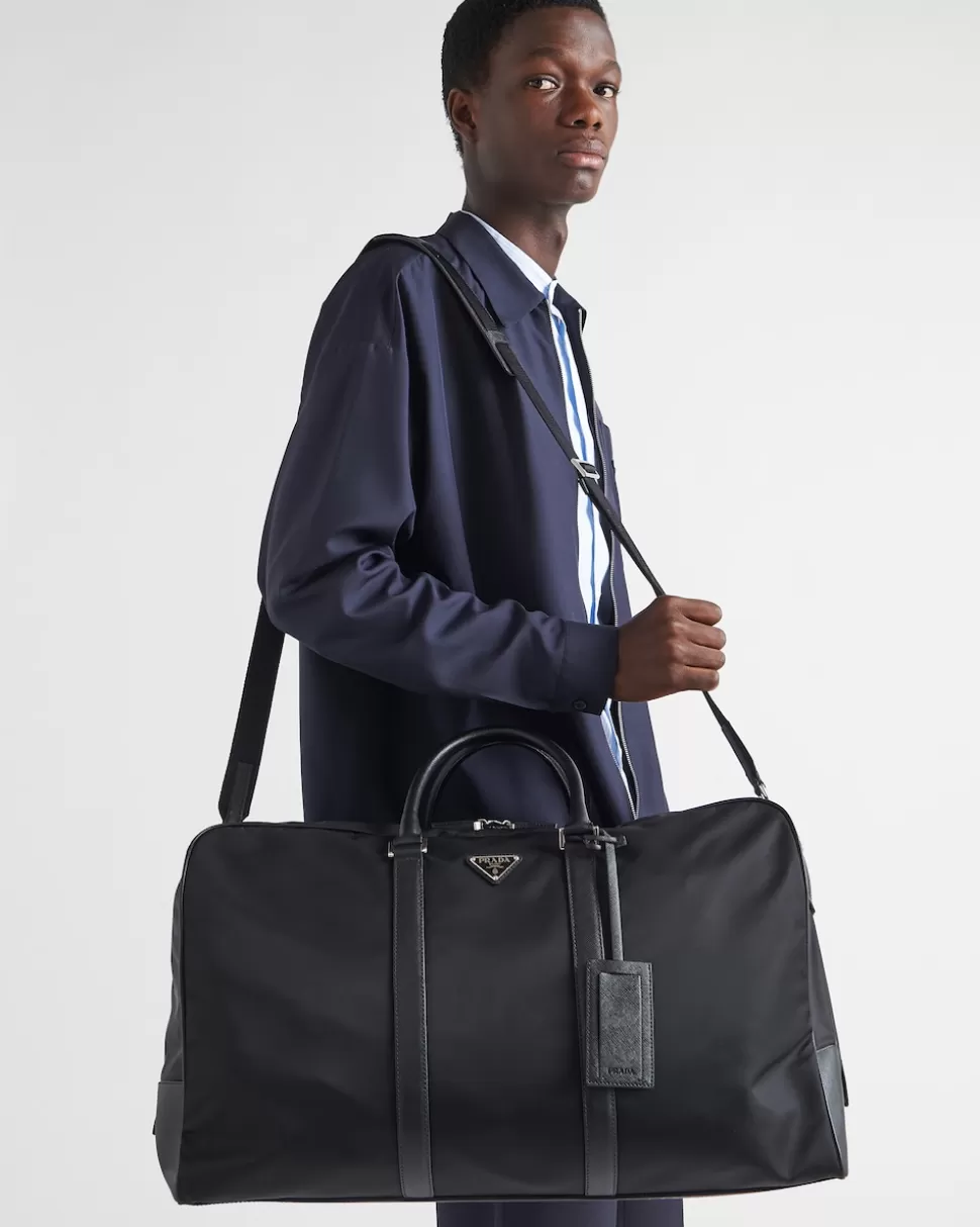 Prada Bolsa De Lona En Piel Saffiano Y Re-nylon^Mujer/Hombre BOLSOS DE VIAJE | BOLSOS DE VIAJE