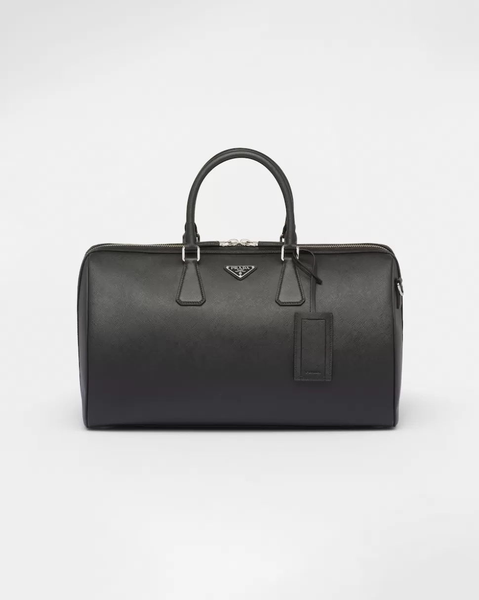 Prada Bolsa De Viaje De Piel Saffiano^Mujer/Hombre BOLSOS DE VIAJE | BOLSOS DE VIAJE