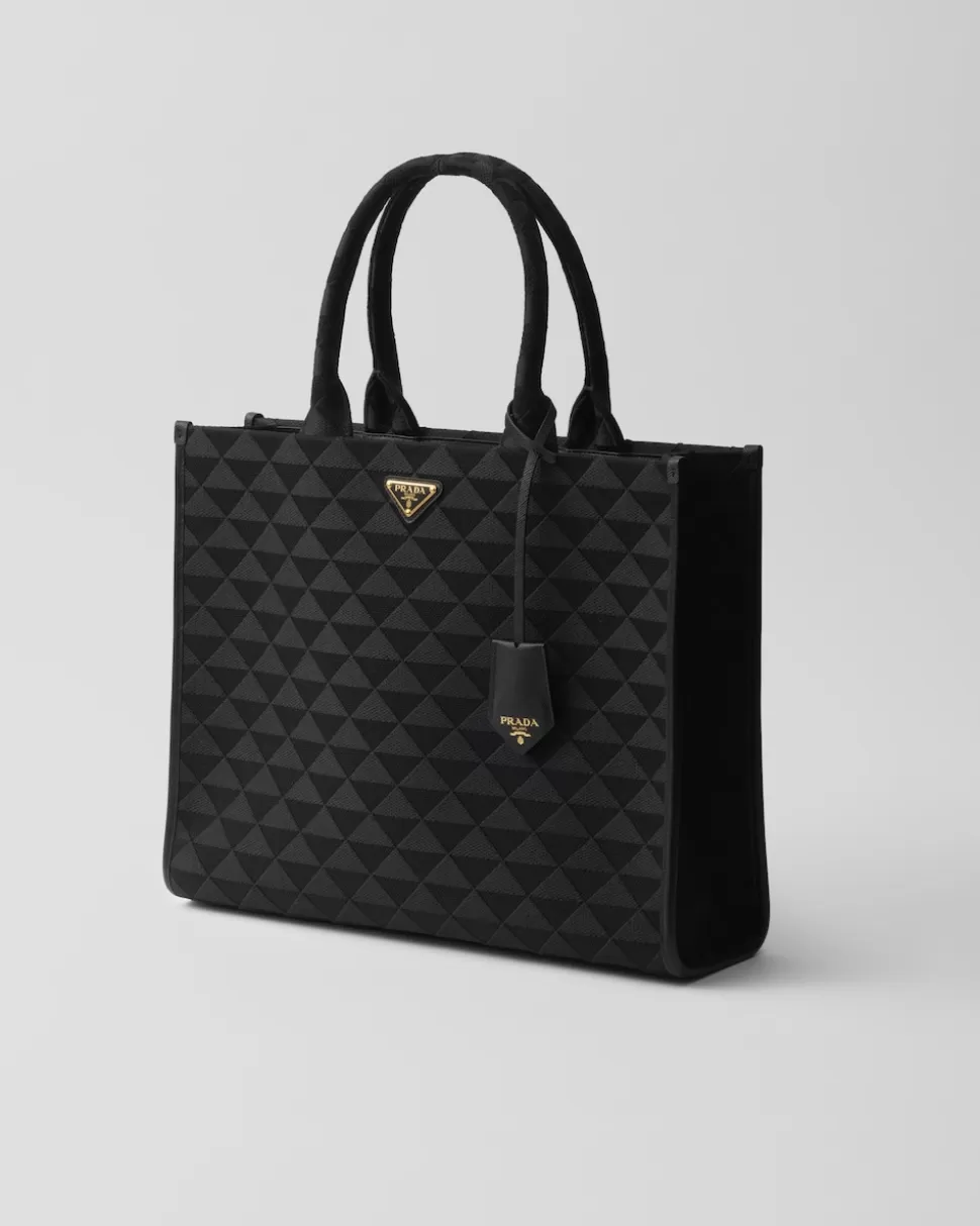 Prada Bolso Symbole Grande De Tela Bordada^Mujer BOLSOS CON ASA SUPERIOR | BOLSOS CON ASA SUPERIOR