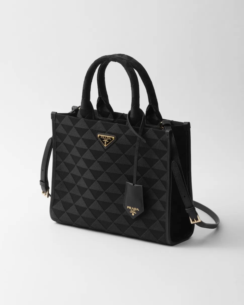 Prada Bolso Symbole Mediano De Tela Bordada^Mujer BOLSOS CON ASA SUPERIOR | BOLSOS CON ASA SUPERIOR