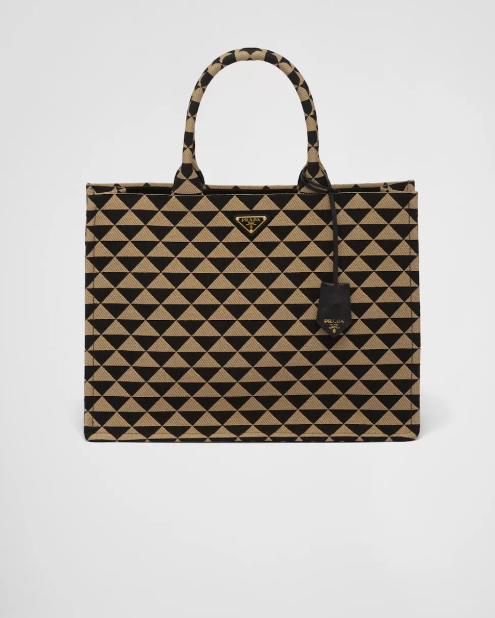 Prada Bolso Tote Symbole De Tela Bordada^Hombre BOLSOS GRANDES