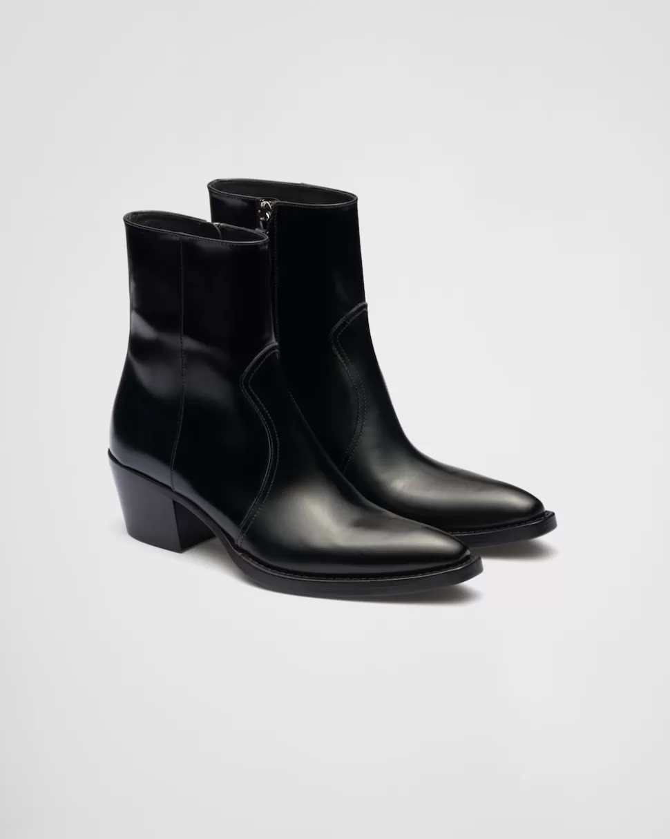 Prada Botas Camperas De Piel Cepillada^Mujer BOTINAS Y BOTAS