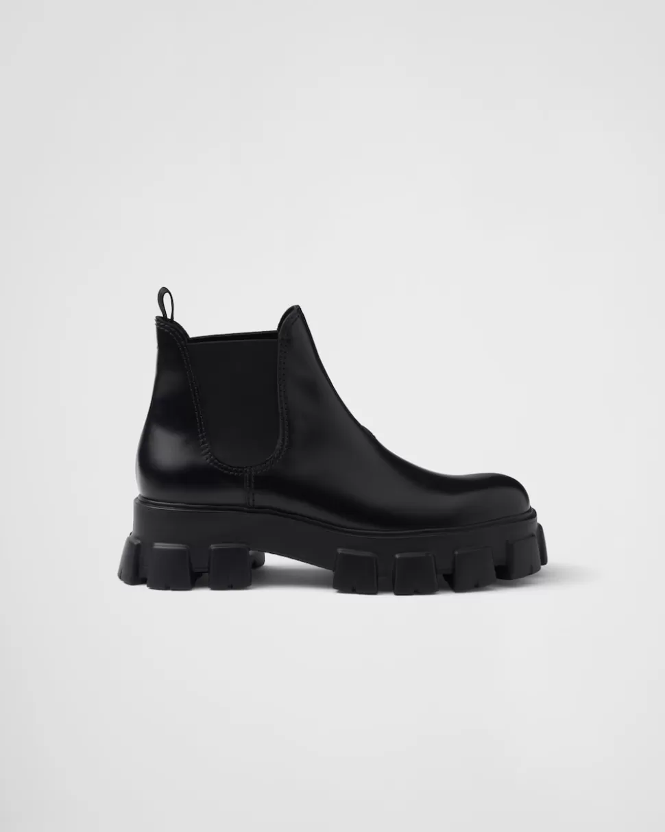 Prada Botas Chelsea Monolith En Piel Cepillada^Hombre BOTAS