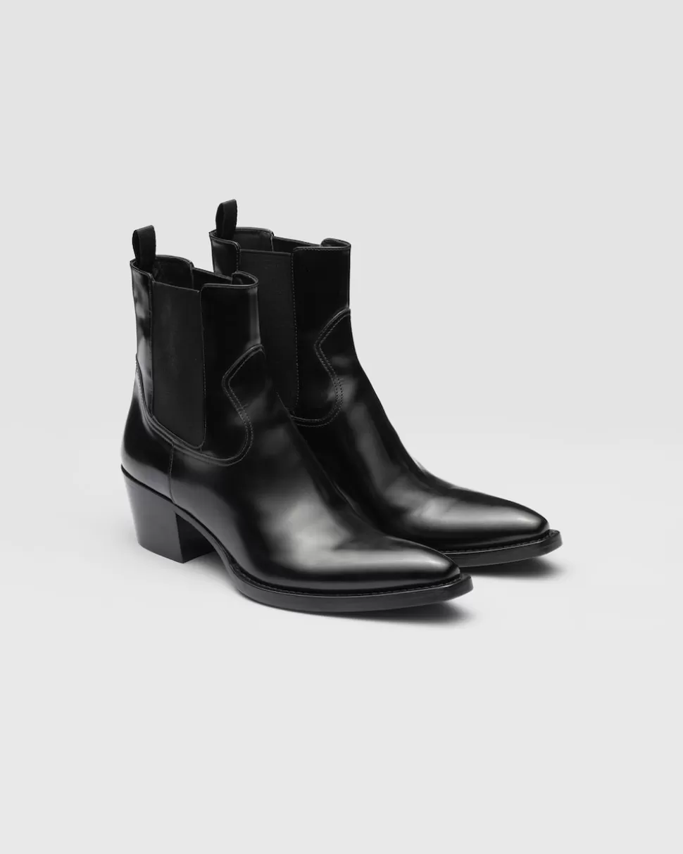 Prada Botas De Piel Cepillada^Mujer BOTINAS Y BOTAS