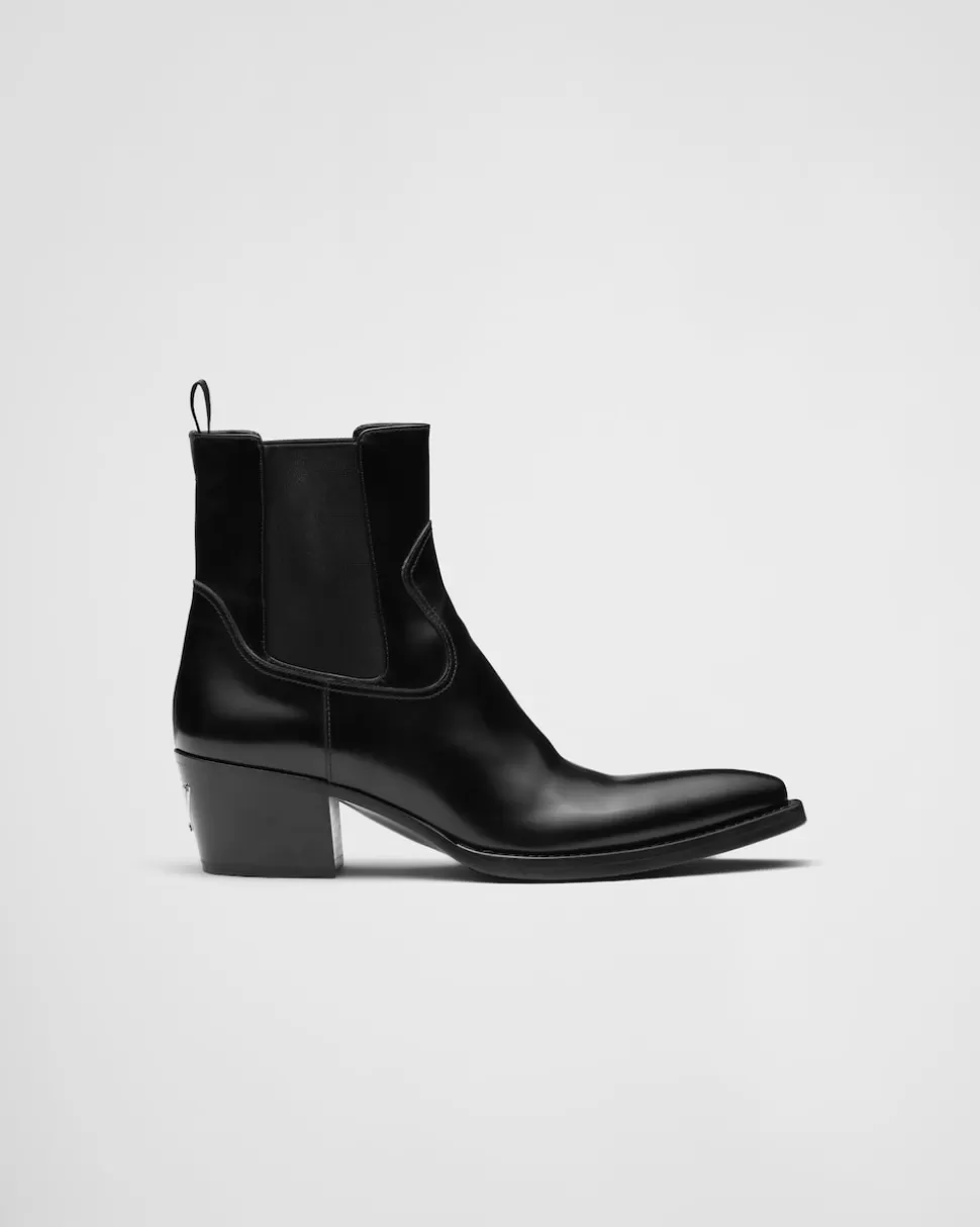 Prada Botas De Piel Cepillada^Mujer BOTINAS Y BOTAS