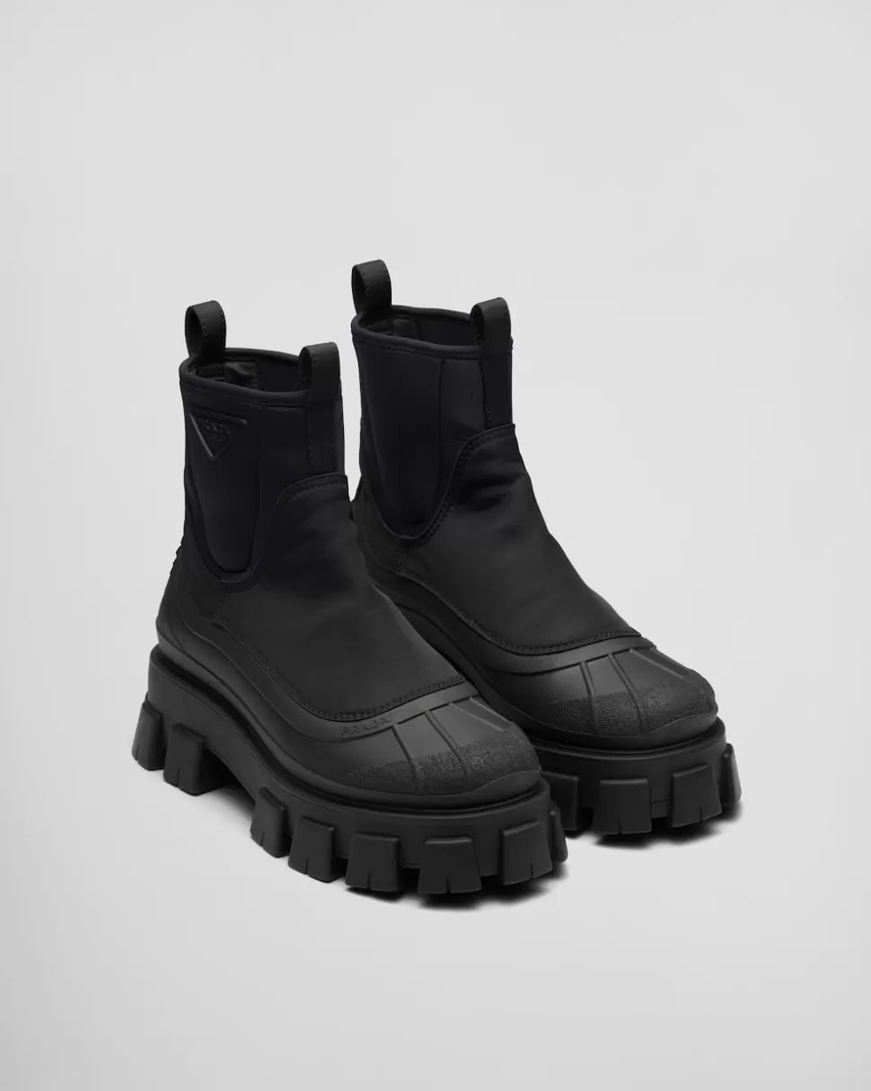 Prada Botas Monolith De Gabardina De Re-nylon^Hombre BOTAS