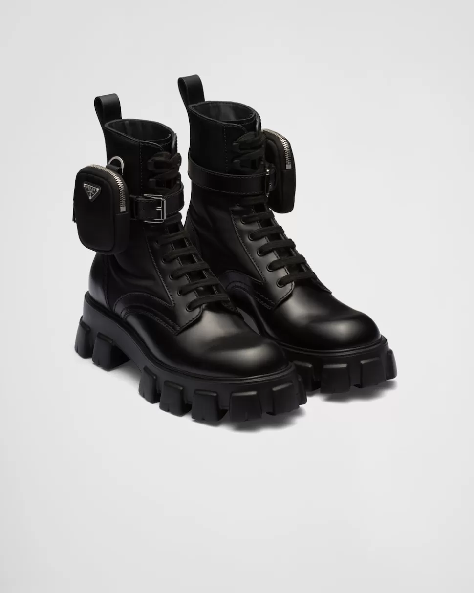 Prada Botas Monolith En Re-nylon Y Piel Cepillada^Hombre BOTAS