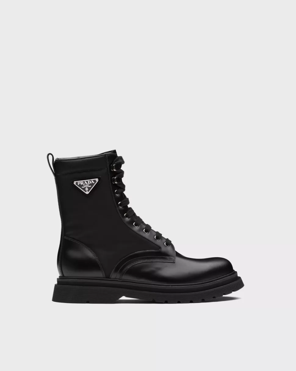 Prada Botines De Re-nylon Y Piel Rois Cepillada^Hombre BOTAS