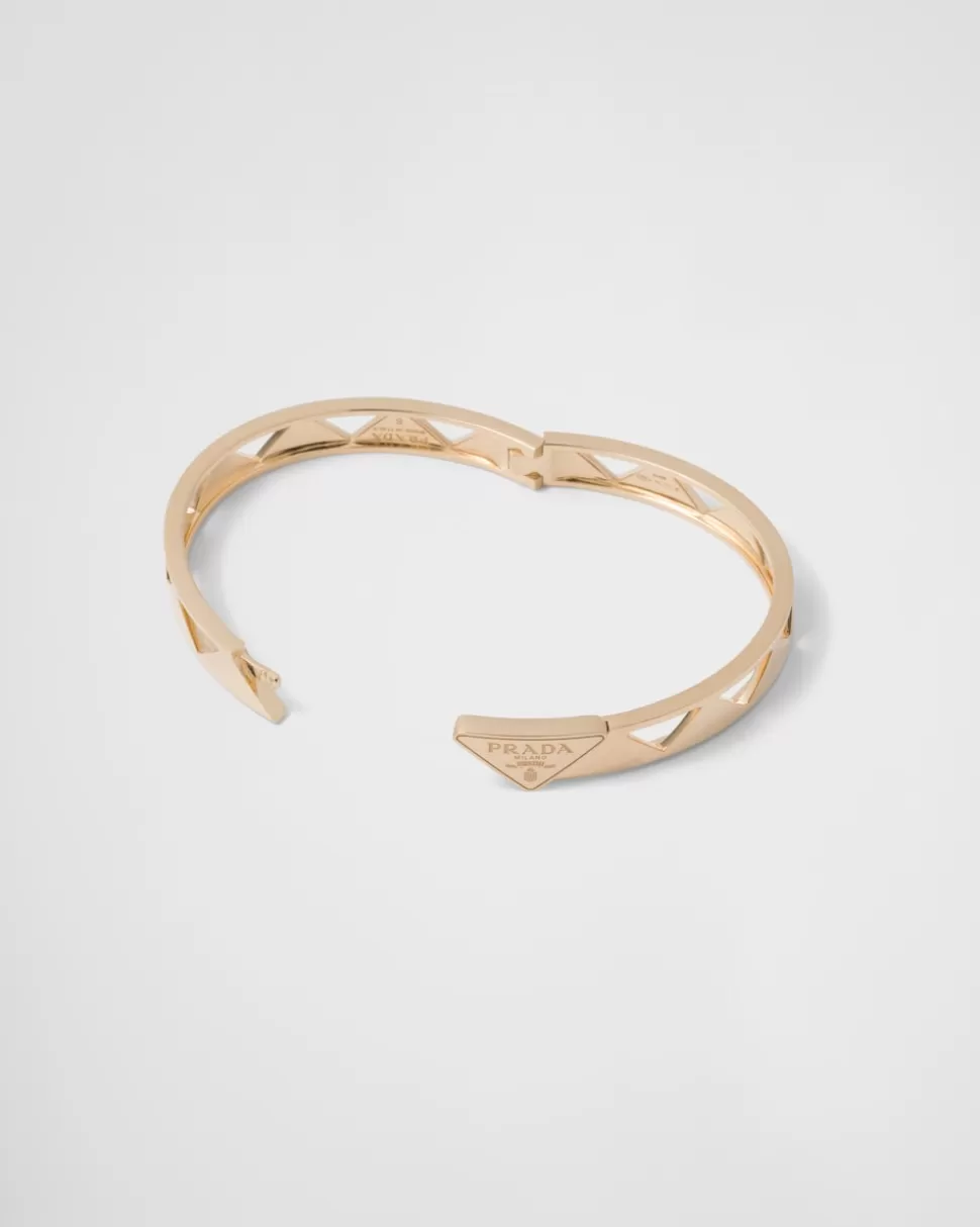 Prada Brazalete Con Detalle Calado Eternal Gold De Oro Amarillo^Mujer COLECCIÓN DE JOYERÍA ELEGANTE