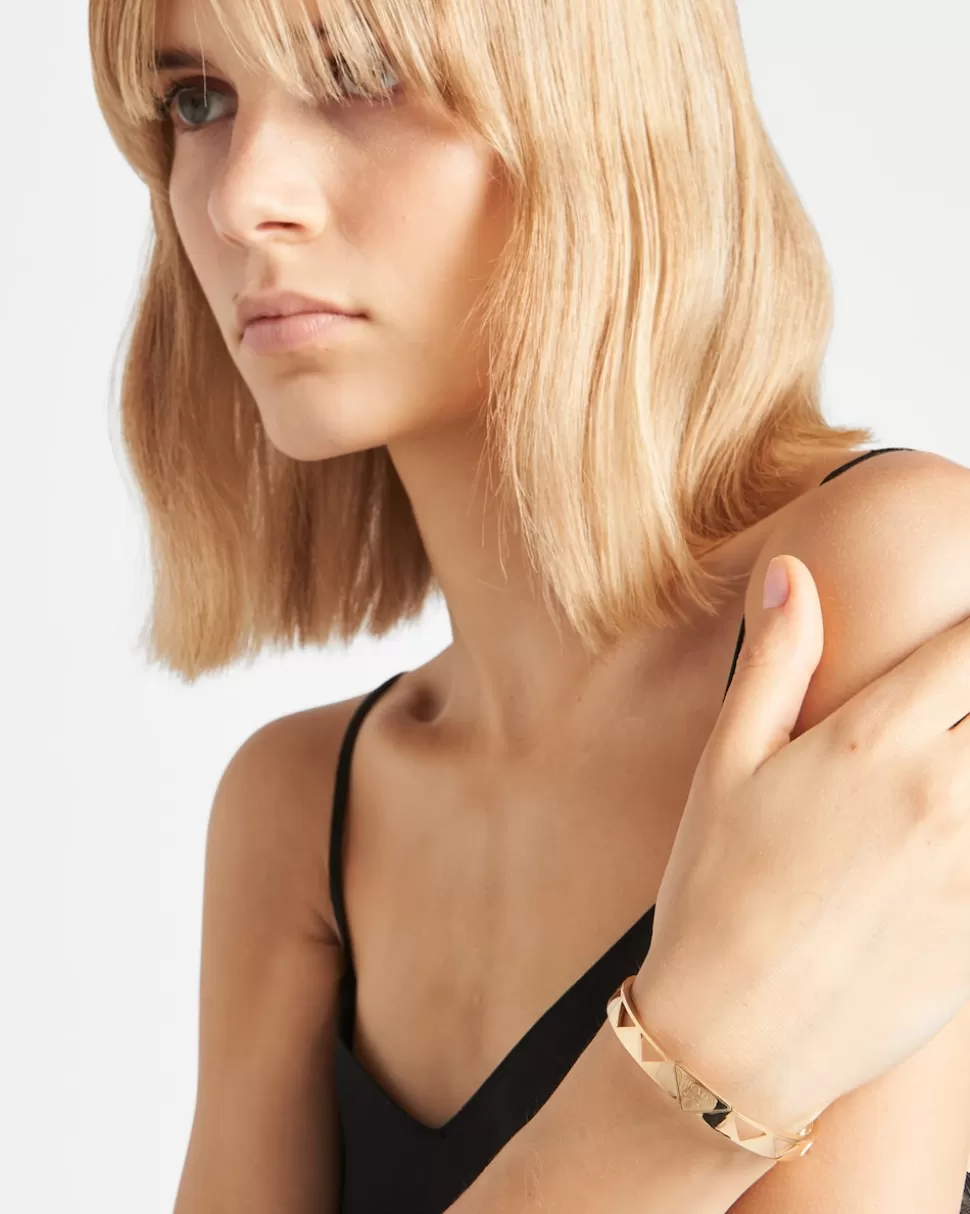 Prada Brazalete Con Detalle Calado Eternal Gold De Oro Amarillo^Mujer COLECCIÓN DE JOYERÍA ELEGANTE