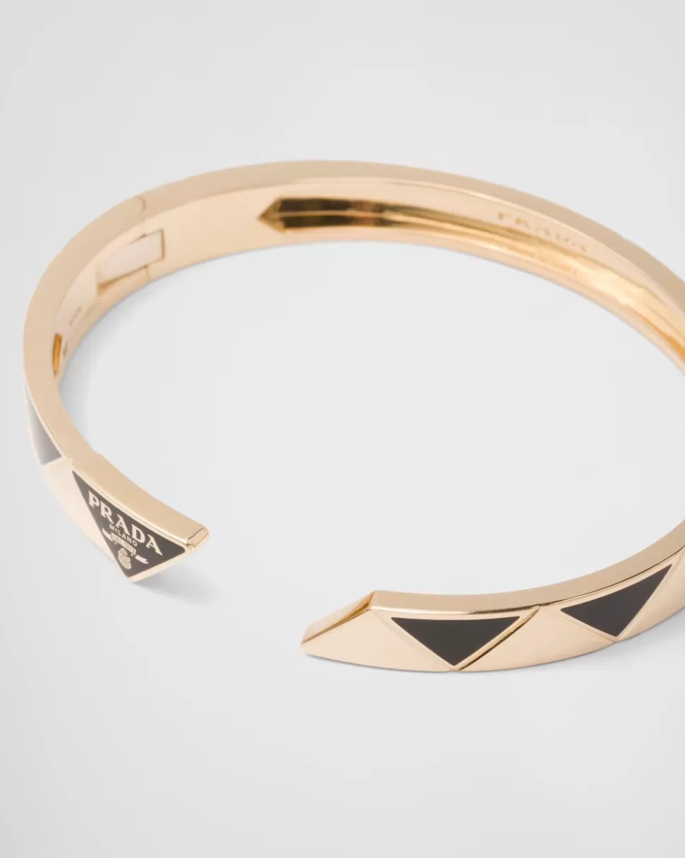 Prada Brazalete Eternal Gold: Oro Y Cerámica^Mujer/Hombre COLECCIÓN DE JOYERÍA ELEGANTE | COLECCIÓN DE JOYERÍA ELEGANTE