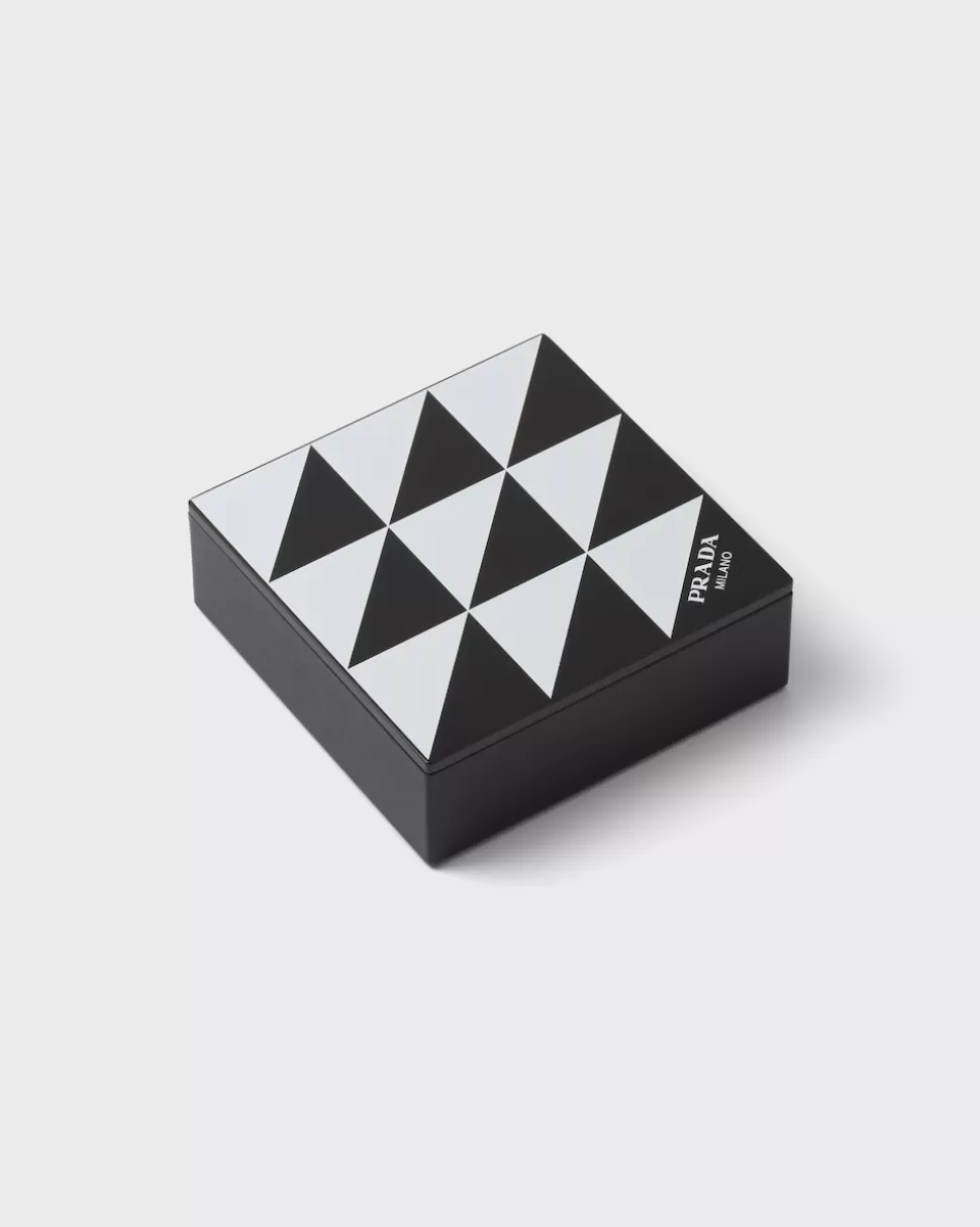 Prada Caja De Madera Y Piel Saffiano^Mujer/Hombre VELAS AROMÁTICAS Y OBJETOS DECORATIVOS | JUEGOS Y ACCESORIOS PARA EL HOGAR