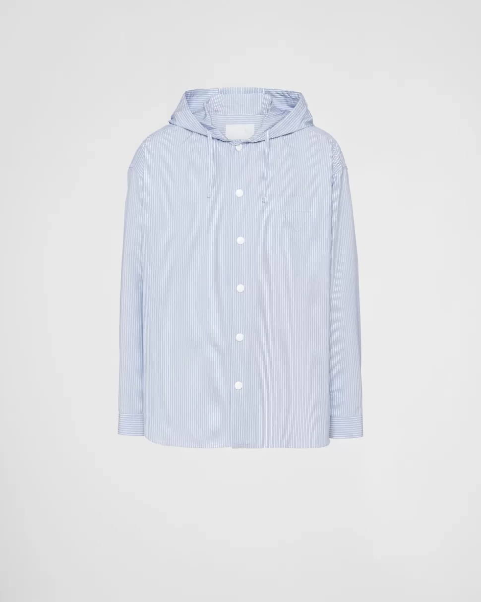 Prada Camisa De Algodón Con Capucha^Hombre CAMISAS