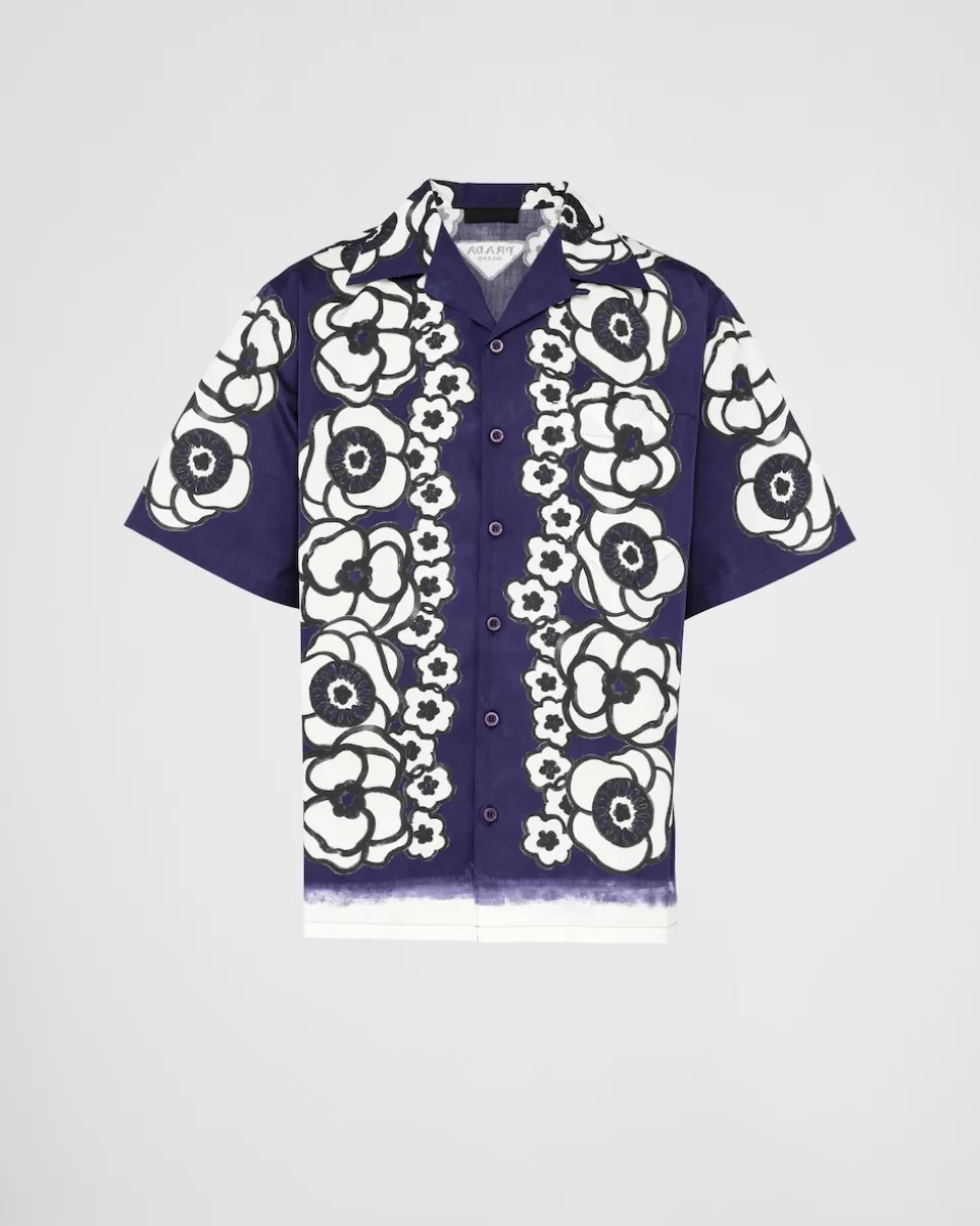 Prada Camisa De Algodón Con Manga Corta^Hombre CAMISAS