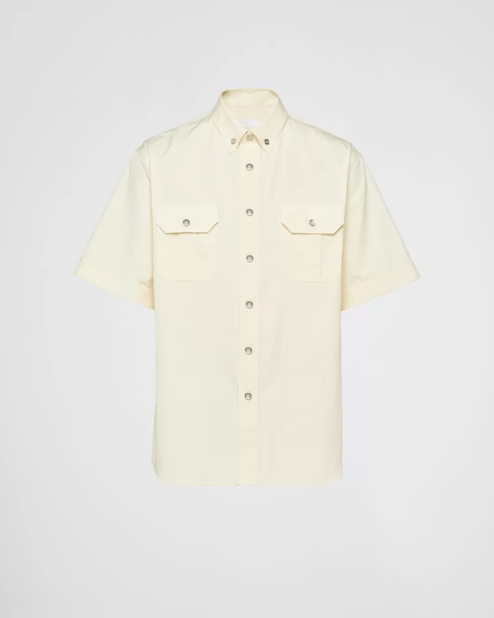 Prada Camisa De Algodón De Manga Corta^Hombre CAMISAS