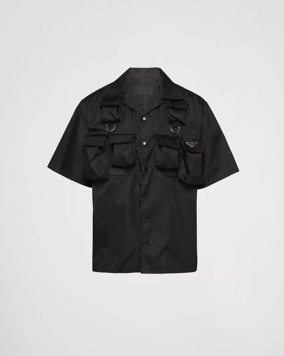 Prada Camisa De Manga Corta De Re-nylon^Hombre COLECCIÓN MASCULINA | CAMISAS