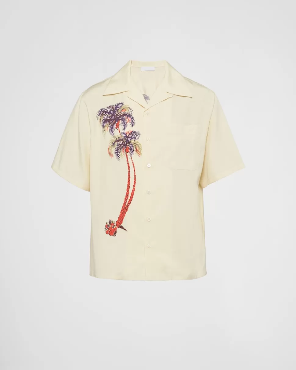 Prada Camisa De Manga Corta De Seda^Hombre CAMISAS