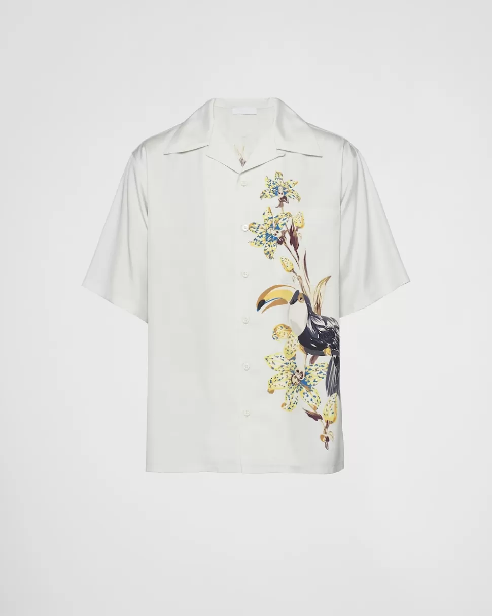 Prada Camisa De Manga Corta De Seda^Hombre CAMISAS