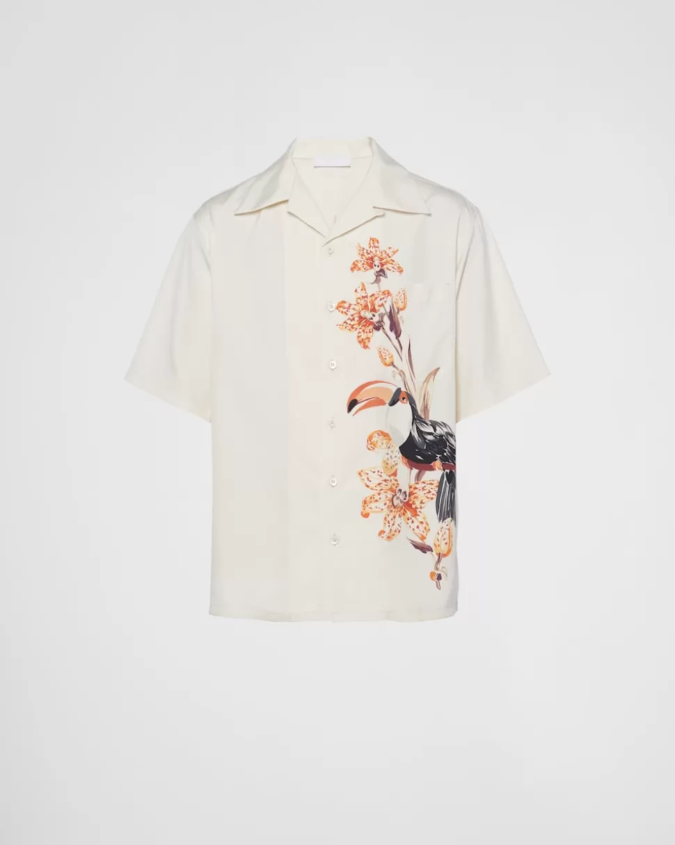 Prada Camisa De Manga Corta De Seda^Hombre CAMISAS