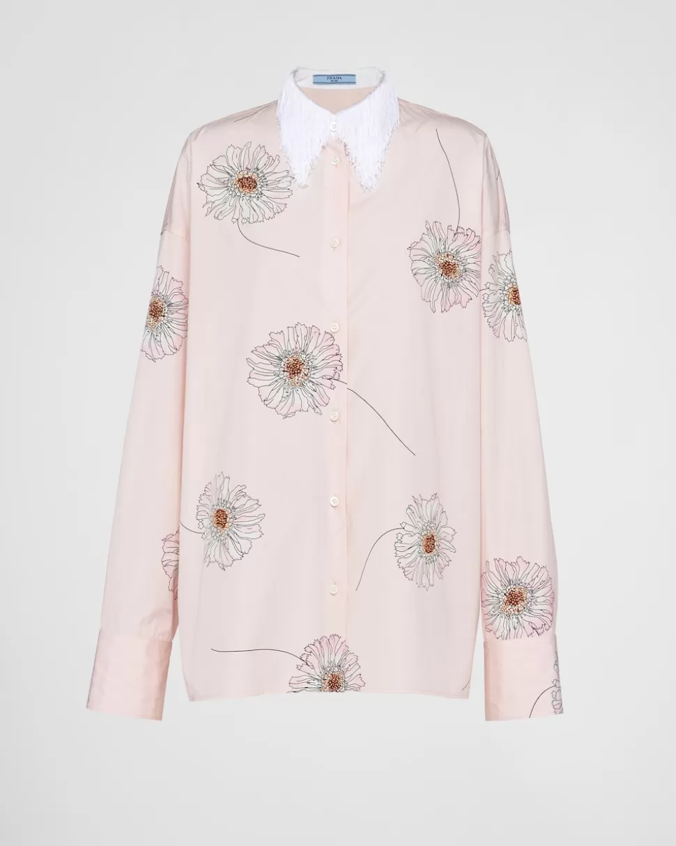 Prada Camisa De Popelín Estampada^Mujer CAMISAS Y TOPS