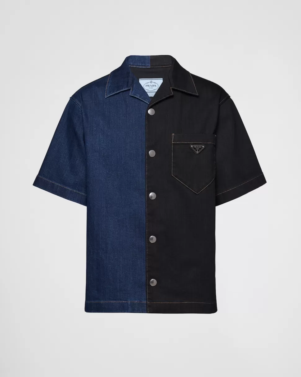 Prada Camisa Double Match De Tejido Vaquero^Hombre CAMISAS