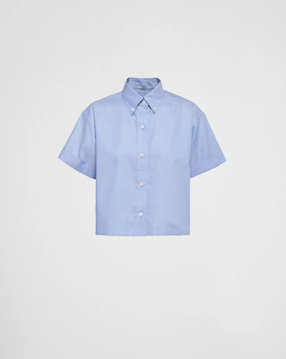 Prada Camisa Oxford Bordada^Mujer CAMISAS Y TOPS