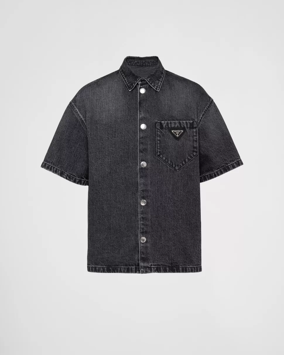 Prada Camisa Vaquera^Hombre TEJIDO VAQUERO