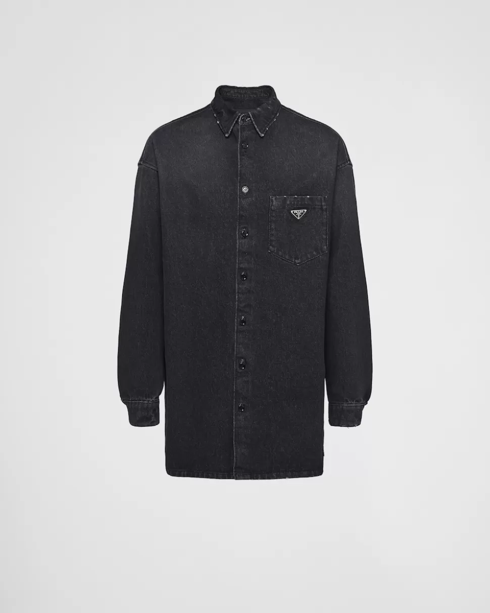 Prada Camisa Vaquera^Hombre TEJIDO VAQUERO