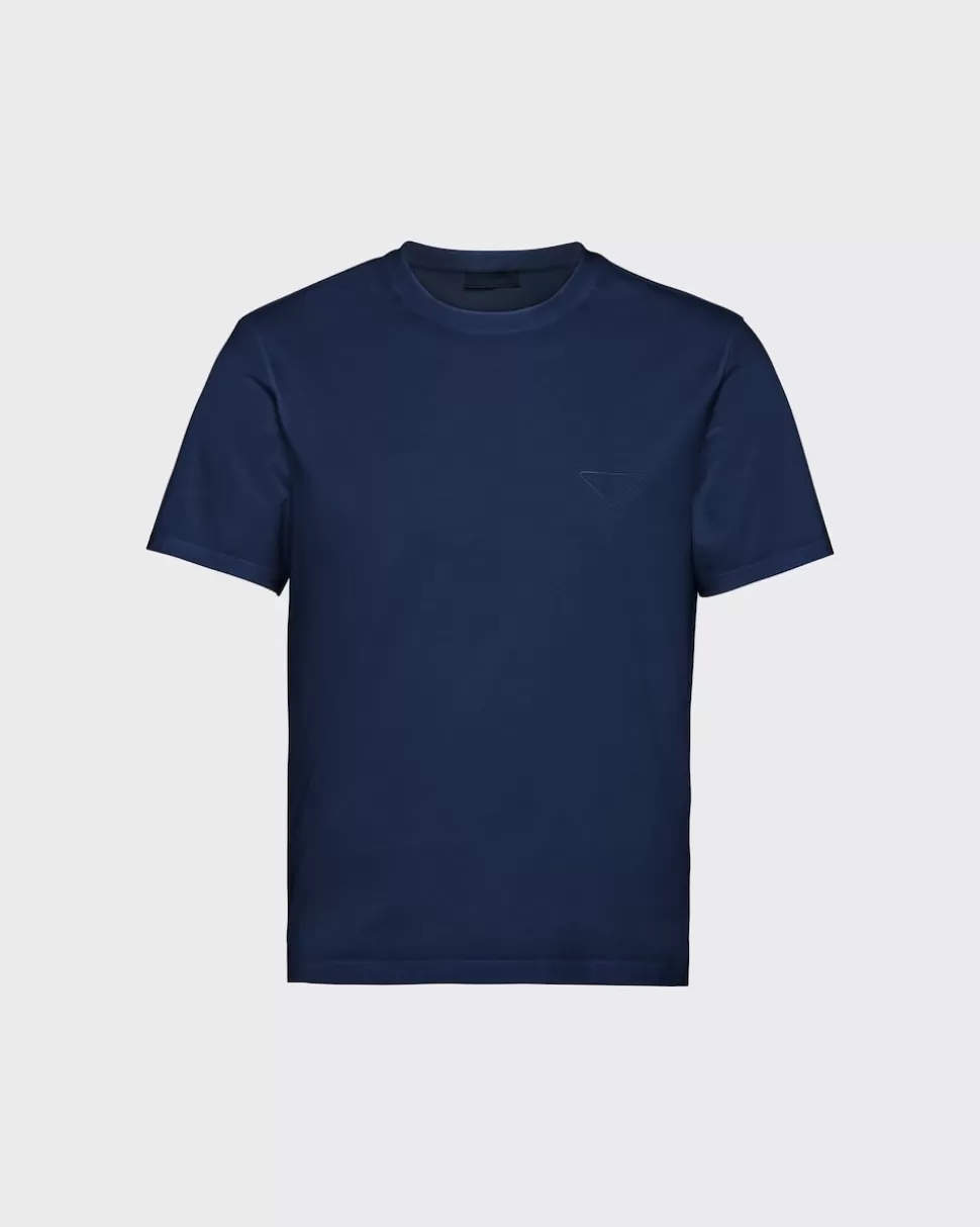 Prada Camiseta De Algodón Elástico^Hombre CAMISETAS Y POLOS