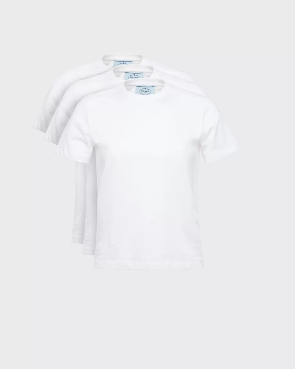 Prada Camiseta De Algodón, Paquete De 3^Mujer CAMISETAS Y SUDADERAS