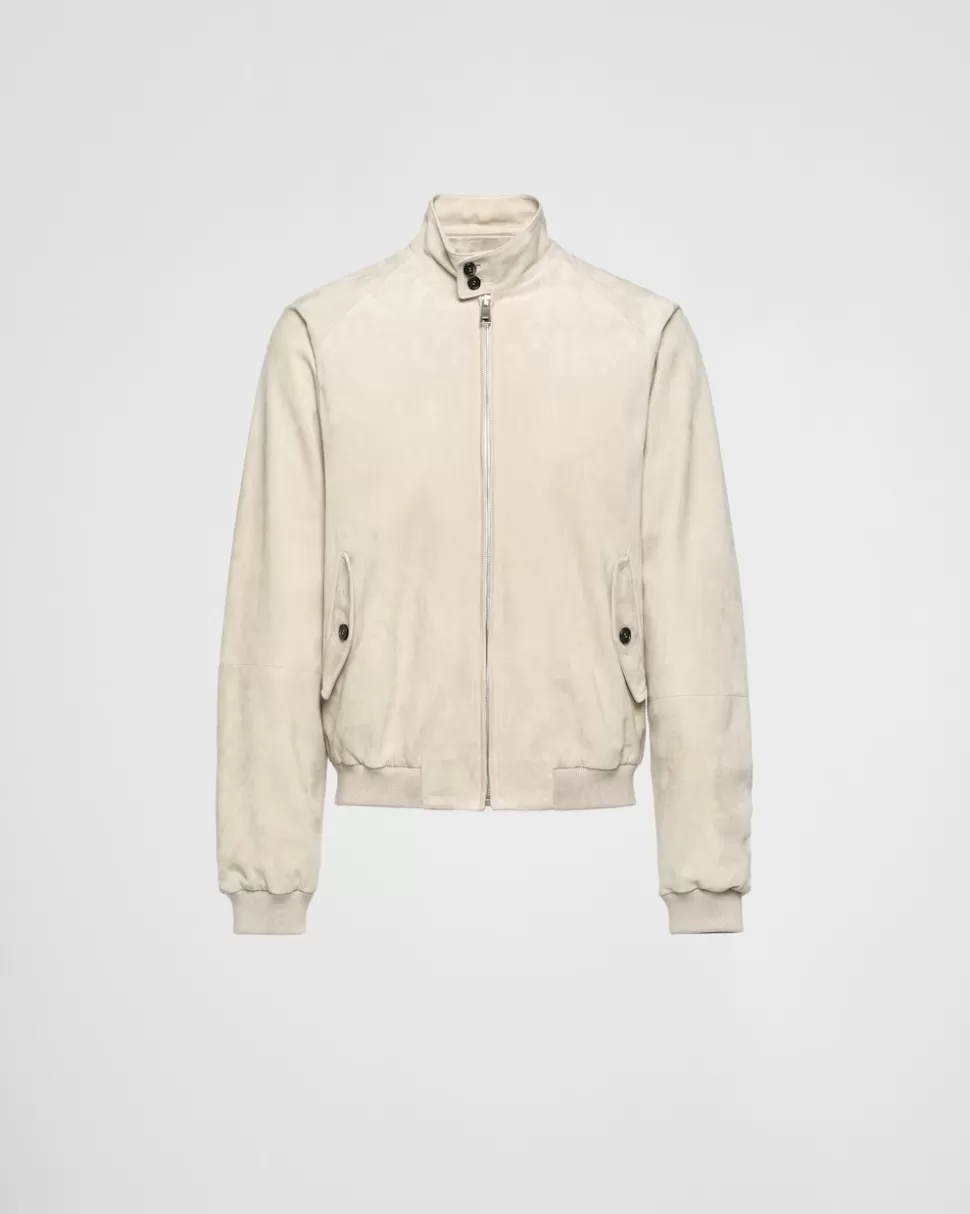 Prada Chaqueta Bomber De Ante^Hombre ROPA DE PIEL