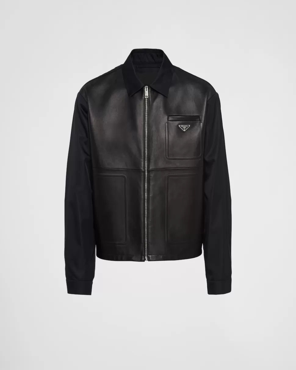 Prada Chaqueta De Piel Y Re-nylon^Hombre ROPA DE PIEL | CHAQUETAS Y ABRIGOS