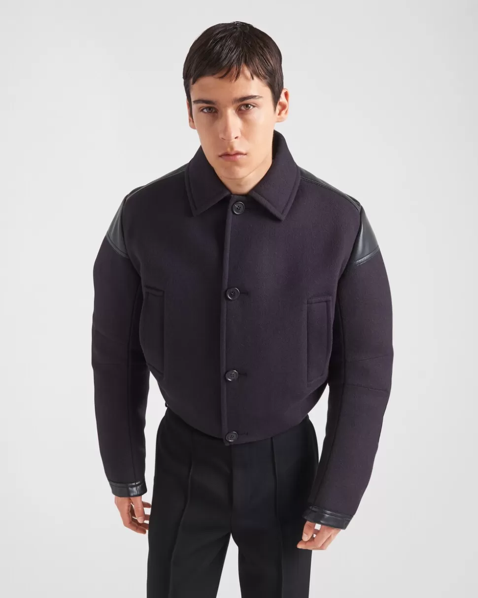 Prada Chaqueta De Plumón Corta De Mezcla De Lana^Hombre ROPA DE ABRIGO