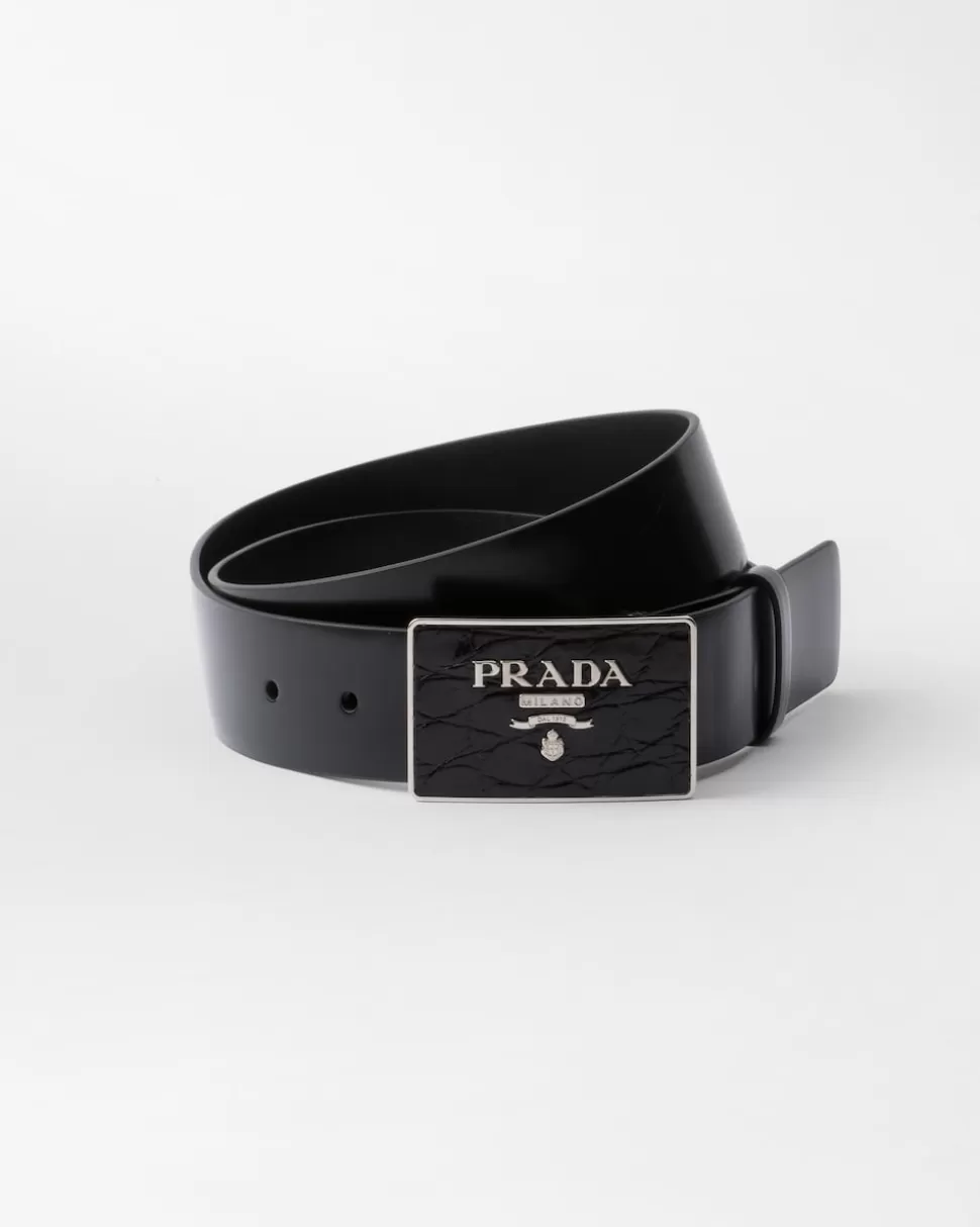 Prada Cinturón De Piel Saffiano^Hombre CINTURONES