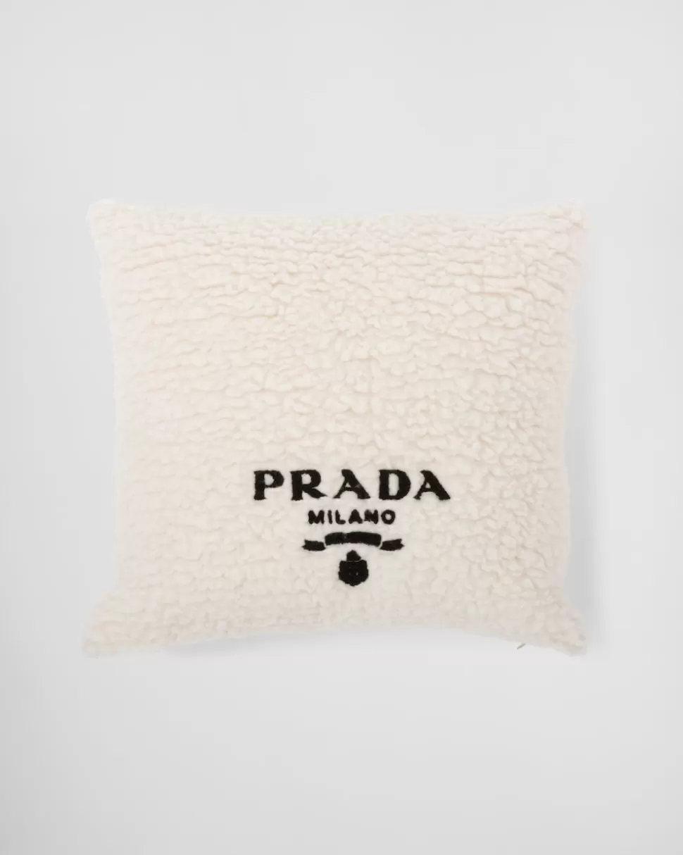 Prada Cojín De Piel Sintética De Cachemir Y Lana^Mujer/Hombre JUEGOS Y ACCESORIOS PARA EL HOGAR | JUEGOS Y ACCESORIOS PARA EL HOGAR