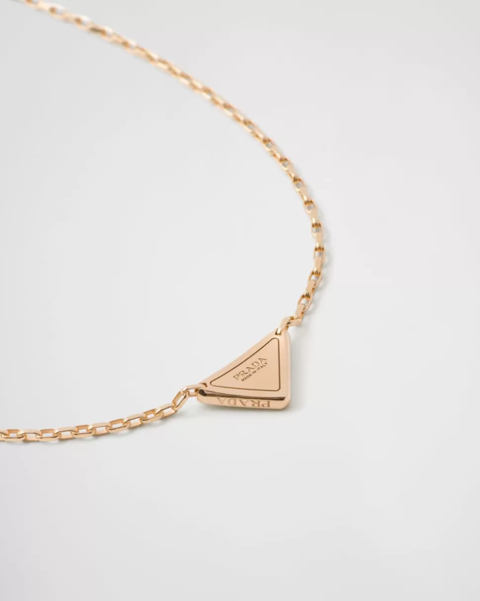 Prada Collar Con Minicolgante Triangular Eternal Gold De Oro Amarillo Y Diamantes^Mujer/Hombre COLECCIÓN DE JOYERÍA ELEGANTE | COLECCIÓN DE JOYERÍA ELEGANTE