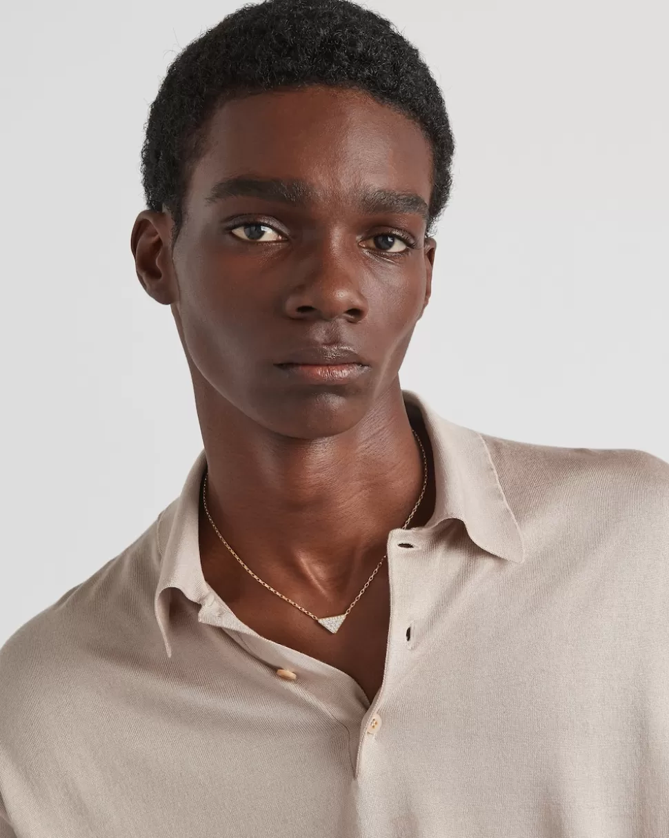 Prada Collar Con Minicolgante Triangular Eternal Gold De Oro Amarillo Y Diamantes^Mujer/Hombre COLECCIÓN DE JOYERÍA ELEGANTE | COLECCIÓN DE JOYERÍA ELEGANTE