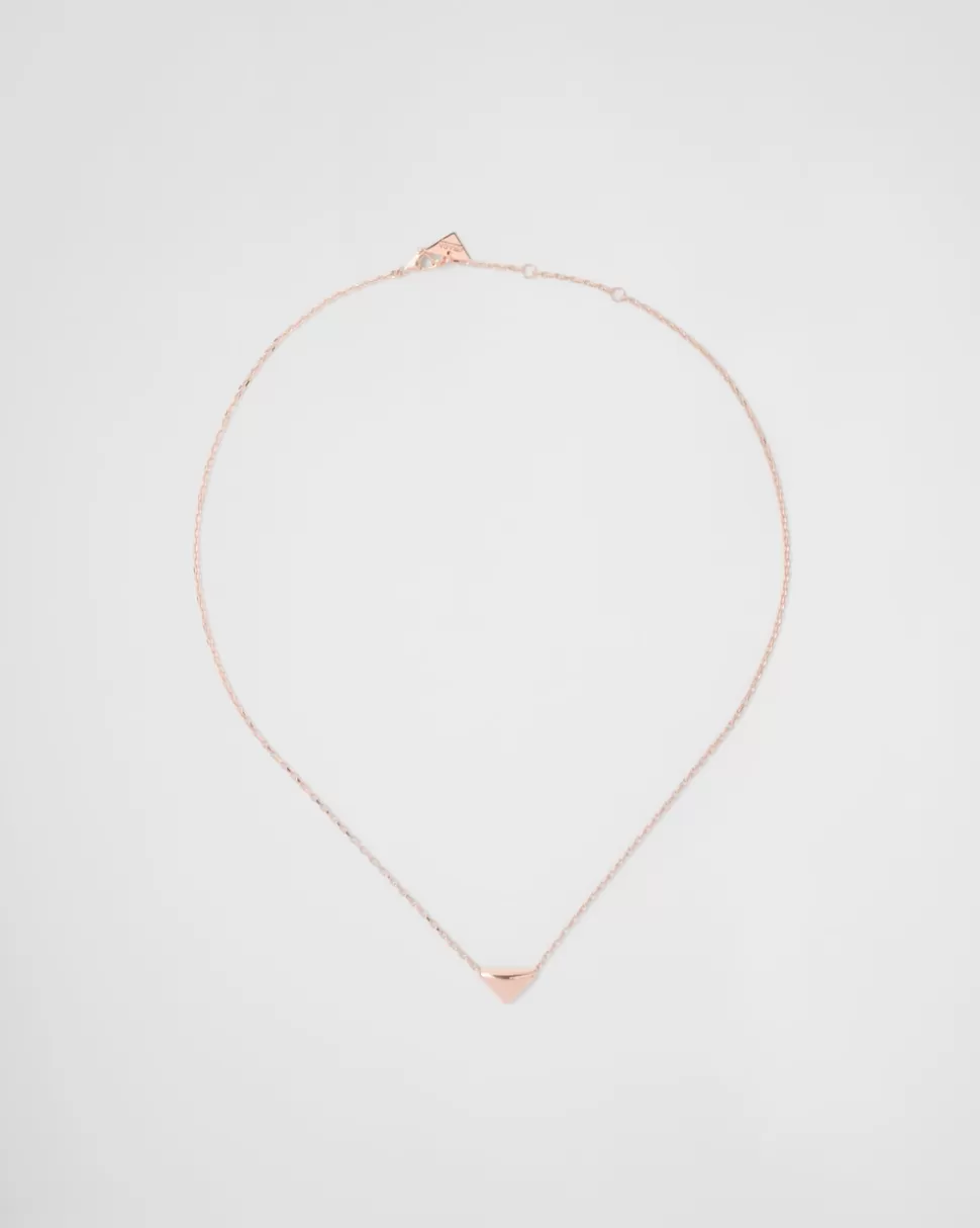 Prada Collar Eternal Gold En Oro Rosa Con Colgante De Minitriángulo^Mujer/Hombre COLECCIÓN DE JOYERÍA ELEGANTE | COLECCIÓN DE JOYERÍA ELEGANTE
