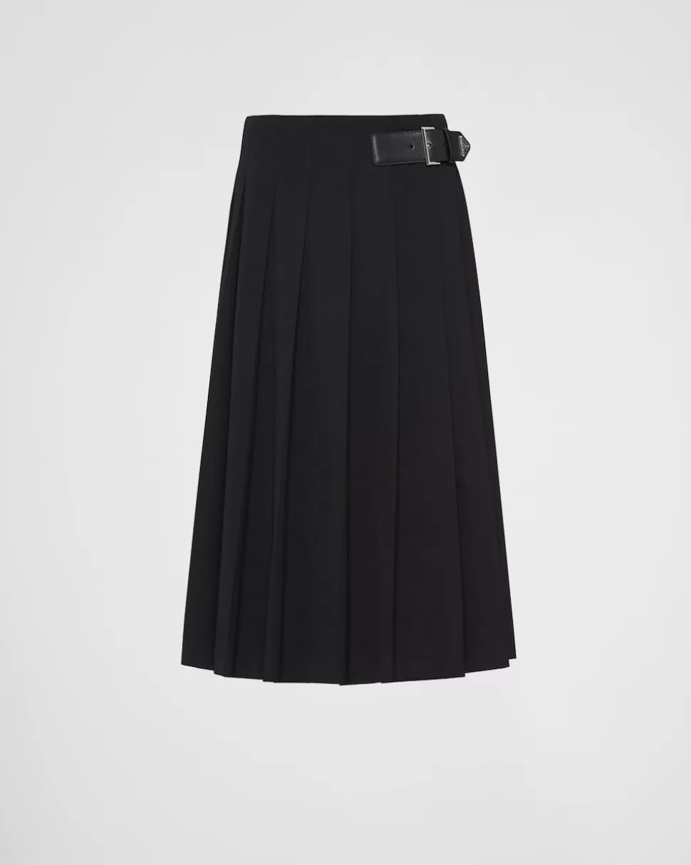 Prada Falda Midi De Gabardina^Mujer FALDAS