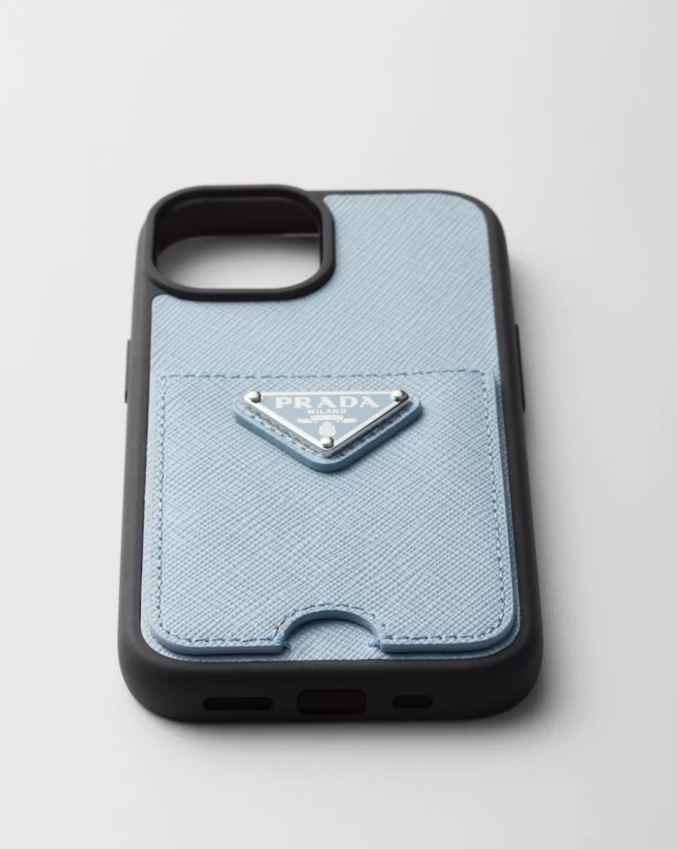 Prada Funda De Piel Saffiano Para Iphone 15^Mujer ACCESORIOS TECNOLÓGICOS Y LLAVEROS