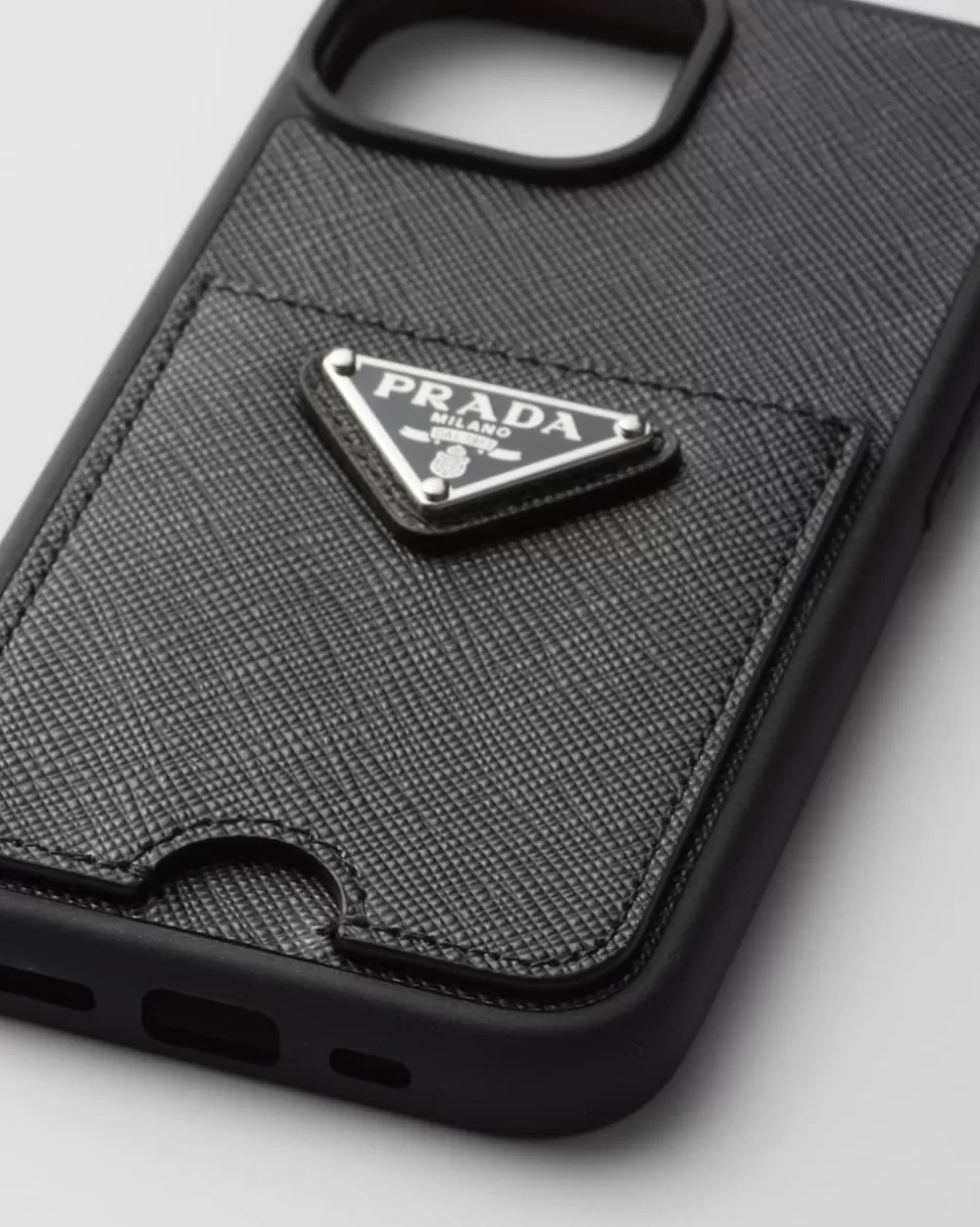 Prada Funda De Piel Saffiano Para Iphone 15^Mujer ACCESORIOS TECNOLÓGICOS Y LLAVEROS