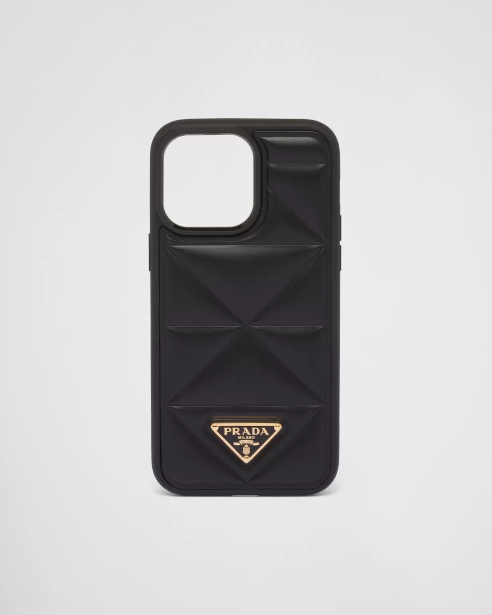 Prada Funda Para Iphone 14 Pro Max De Piel^Mujer ACCESORIOS TECNOLÓGICOS Y LLAVEROS