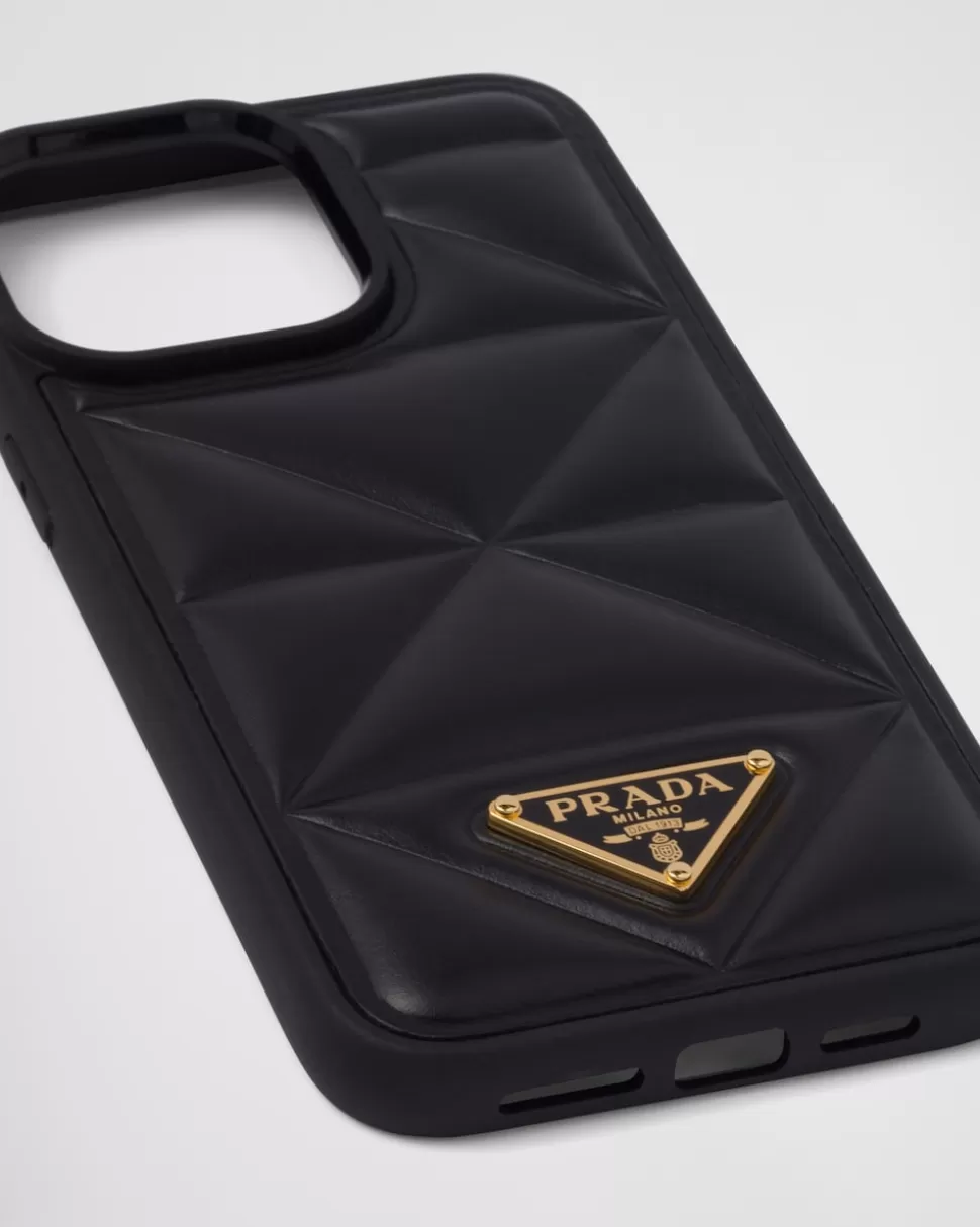 Prada Funda Para Iphone 14 Pro Max De Piel^Mujer ACCESORIOS TECNOLÓGICOS Y LLAVEROS