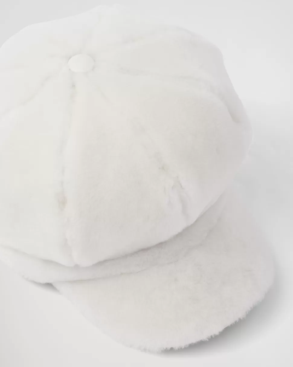 Prada Gorra Tipo Gatsby De Borreguillo^Mujer SOMBREROS Y GUANTES